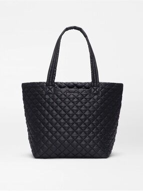 MZ Wallace Black Medium Metro Tote Deluxe - Quilted Black Tote Bag